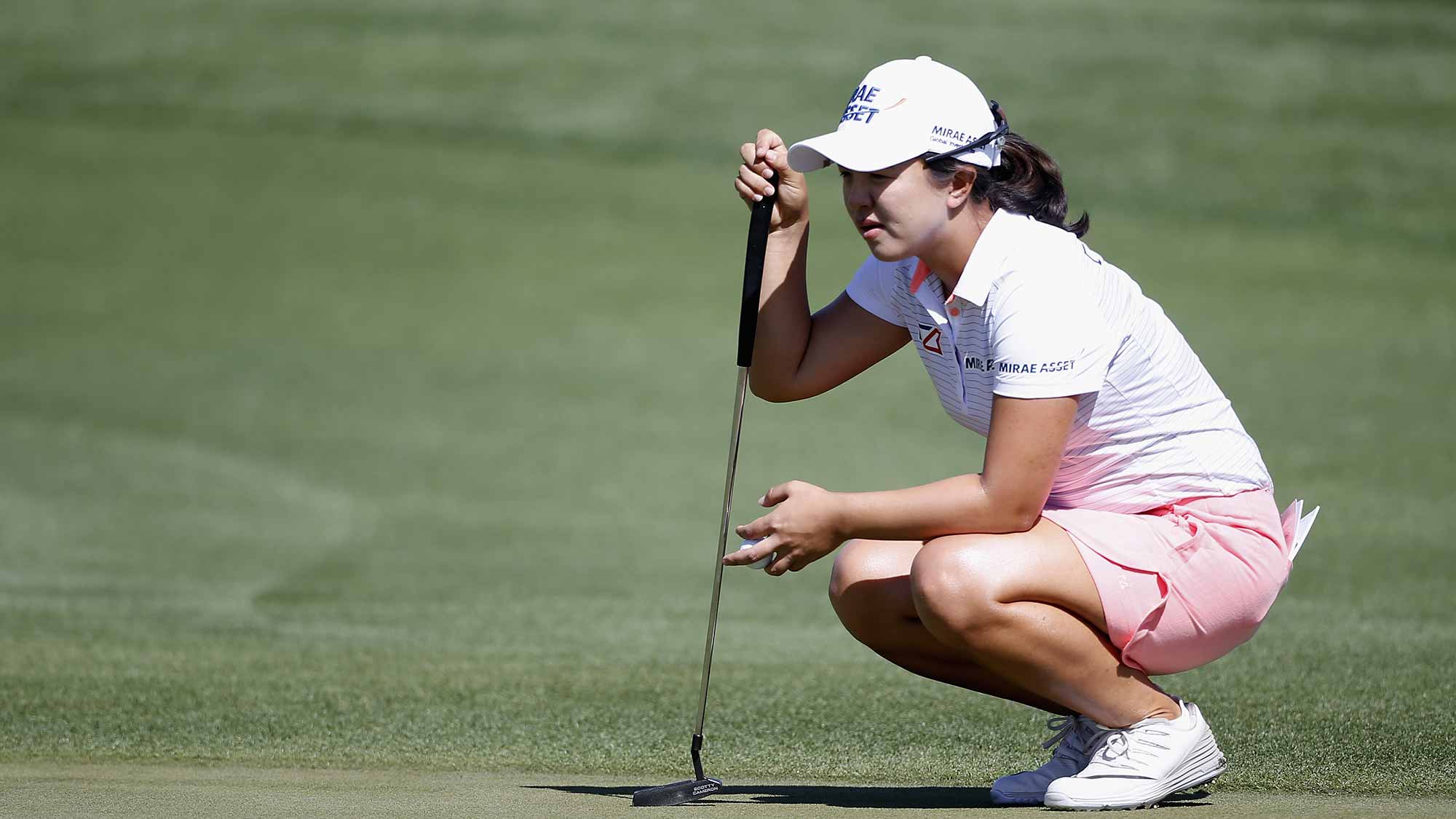 Sei Young Kim of South Korea lines up a putt on the 7th green during the second round of the LPGA JTBC Founders Cup at Wildfire Golf Club