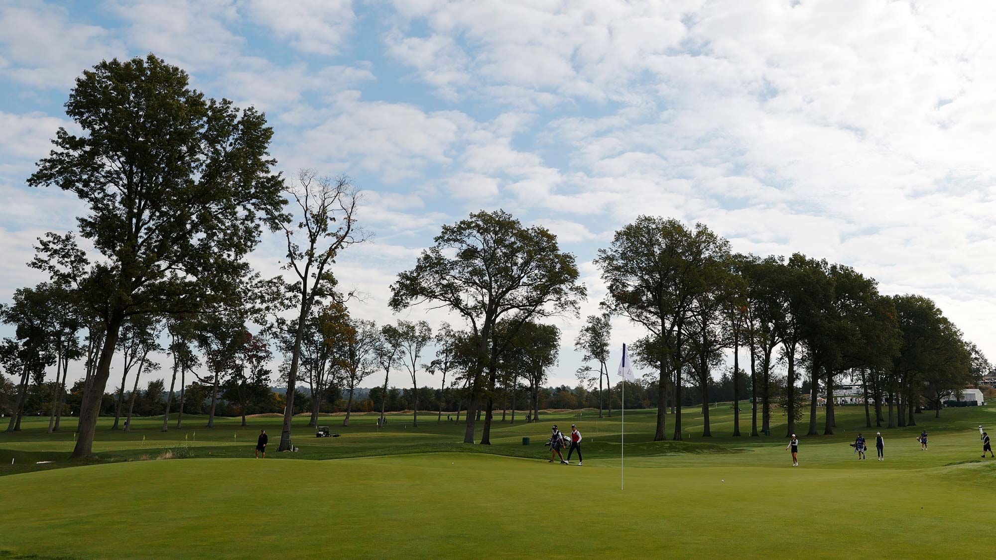 General view of the 10th fairway as players approach the green during the second round of the Cognizant Founders Cup at Mountain Ridge Country Club 